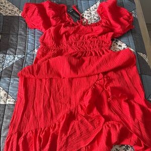 Red Ruffled Dress